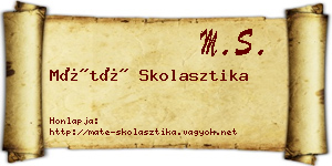Máté Skolasztika névjegykártya